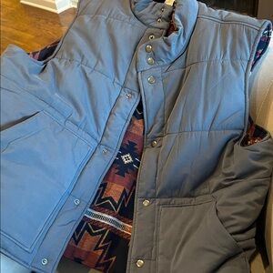 Faherty Slate Blue Quilted Vest